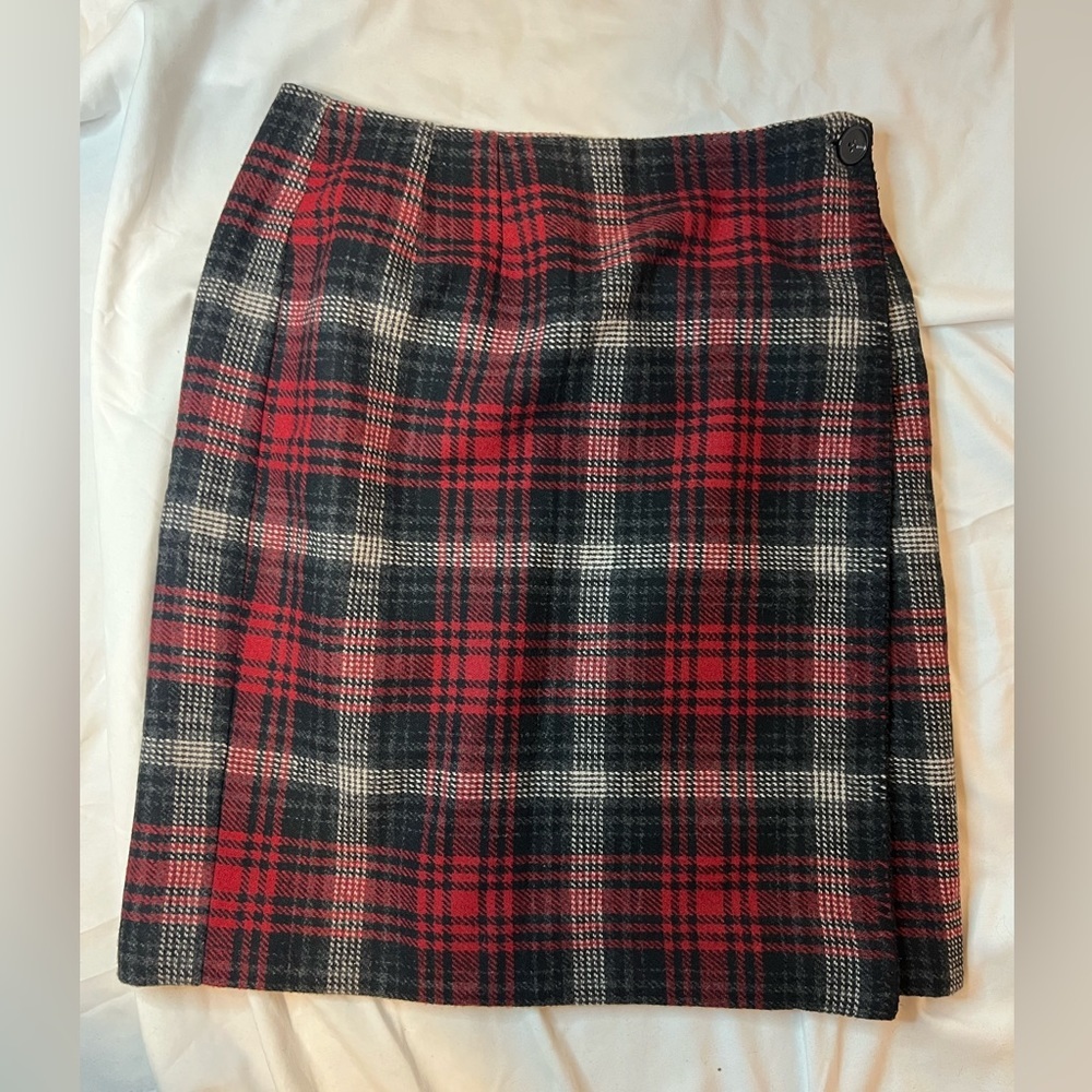 Vintage Herman Geist wool blend wrap skirt | 8